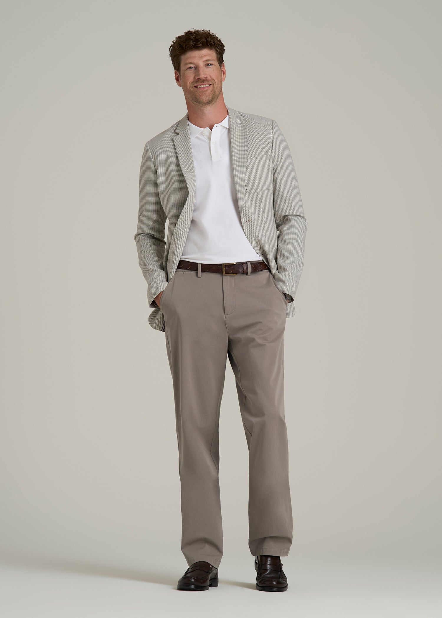 4 Way Stretch Commuter RELAXED Chino Pants for Tall Men in Portobello