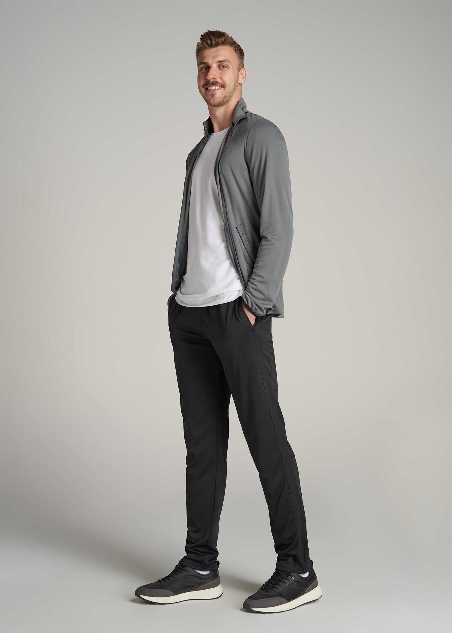 American-Tall-Men-Athletic-Stripe-Pants-Black-Black-full