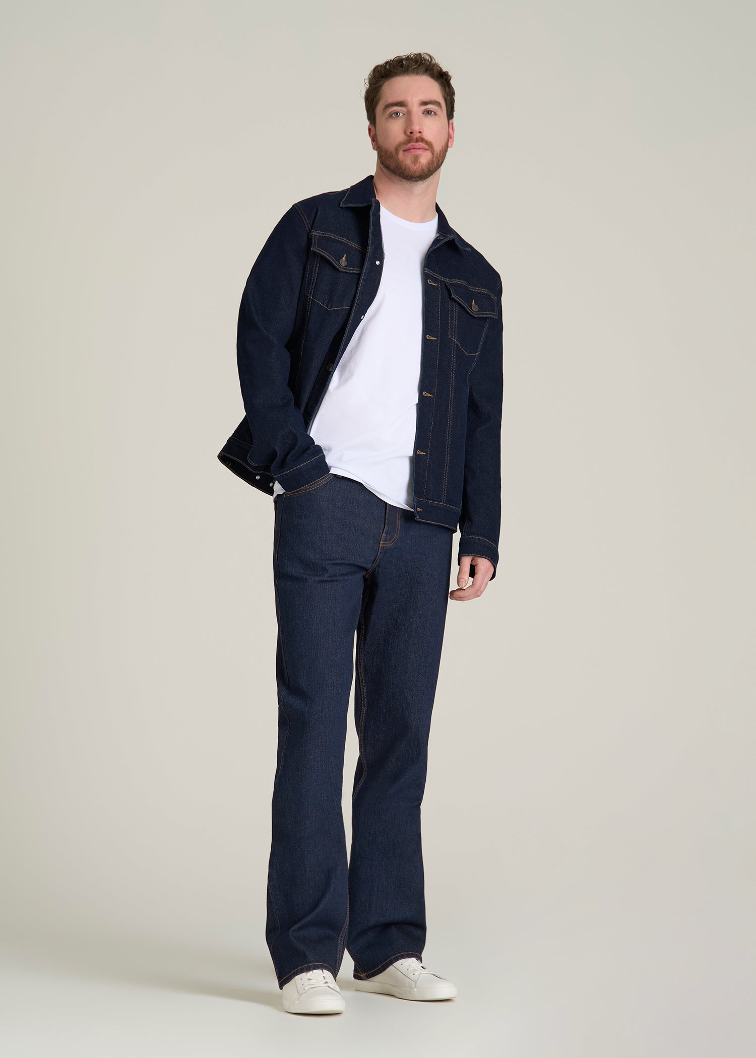 Bootcut Jeans for Tall Men in Deep Indigo Wash
