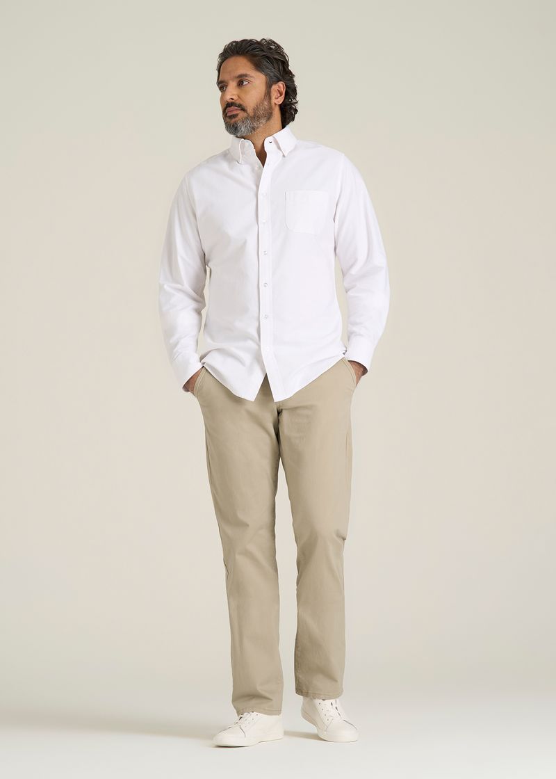 Carman TAPERED Chinos for Tall Men in Desert Khaki
