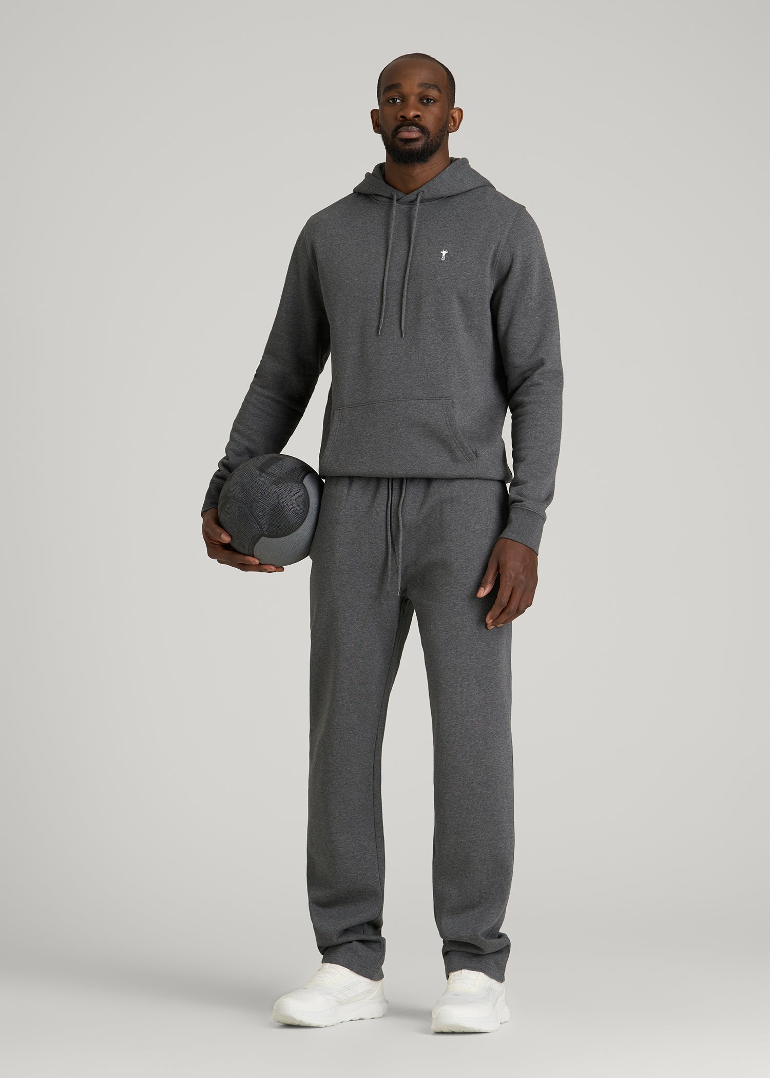 Core Motion Fleece Straight Leg Sweatpants for Tall Men in Charcoal Mix