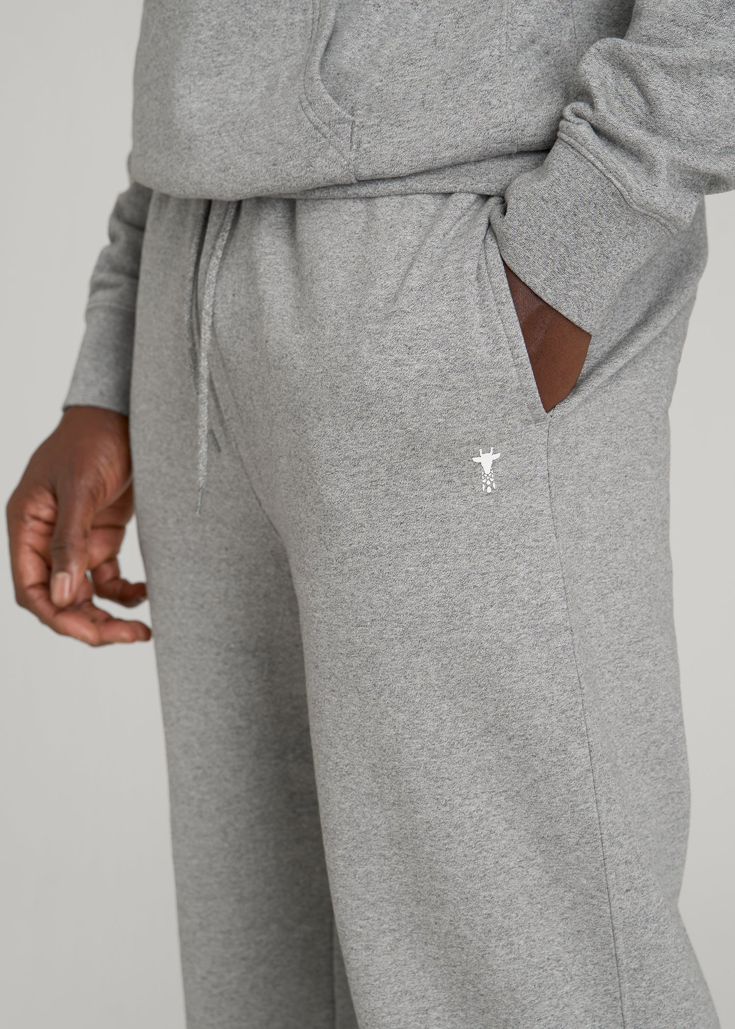 Core Motion Fleece Straight Leg Sweatpants for Tall Men in Heathered Grey
