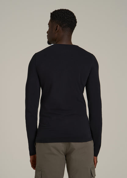 The Essential Slim Fit Long Sleeve Tee for Tall Men in Black