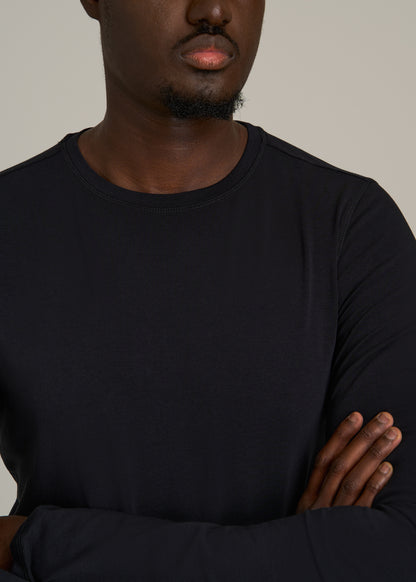 The Essential Slim Fit Long Sleeve Tee for Tall Men in Black