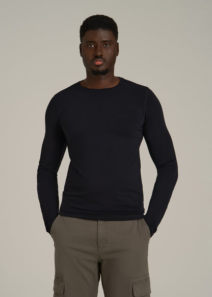 The Essential Slim Fit Long Sleeve Tee for Tall Men in Black
