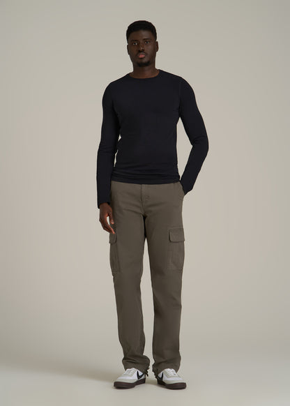 The Essential Slim Fit Long Sleeve Tee for Tall Men in Black