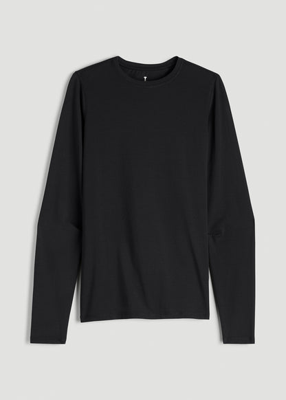 The Essential Slim Fit Long Sleeve Tee for Tall Men in Black