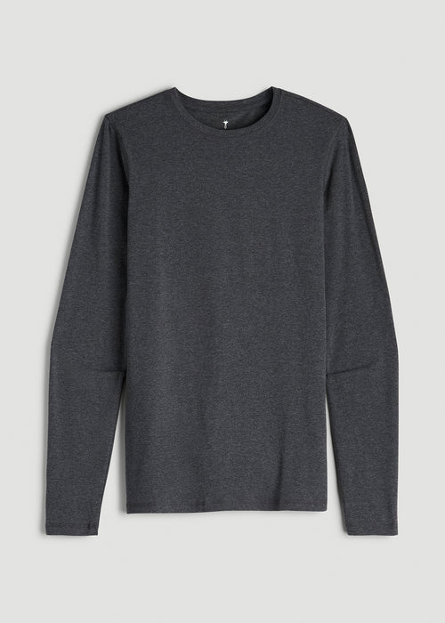 The Essential Slim Fit Long Sleeve Tee for Tall Men in Charcoal Mix