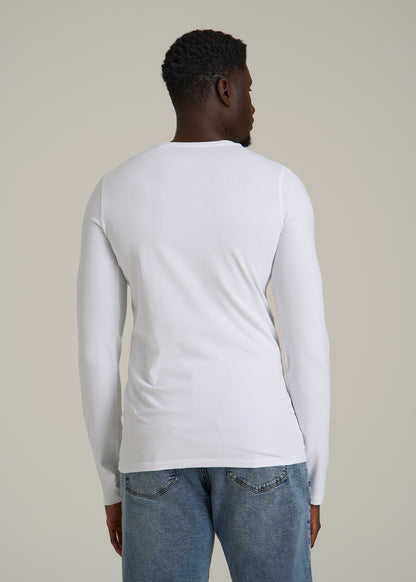 The Essential Slim Fit Long Sleeve Tee for Tall Men in White