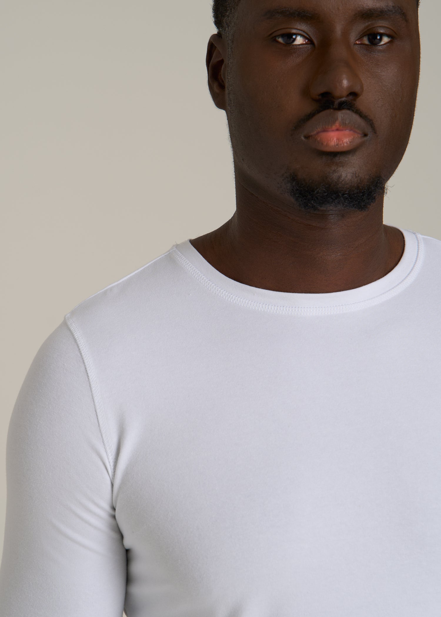 The Essential Slim Fit Long Sleeve Tee for Tall Men in White