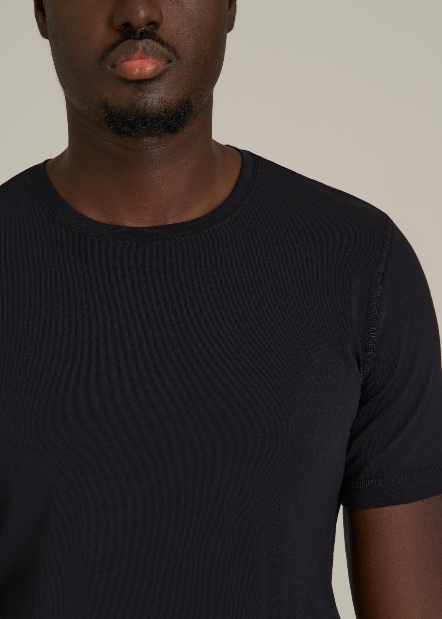 The Essential Slim Fit Crewneck Tee for Tall Men in Black