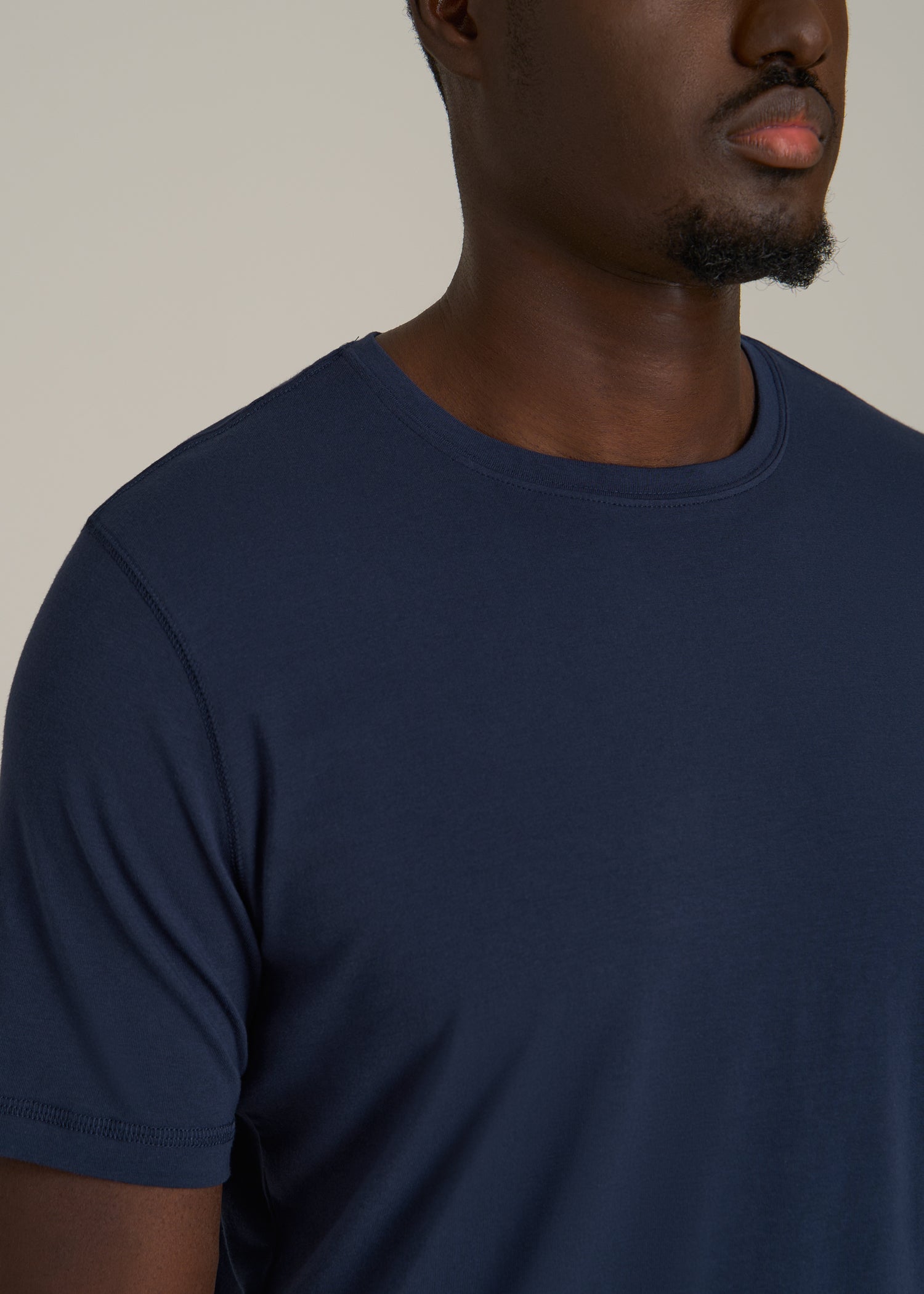 The Essential Slim Fit Crewneck Tee for Tall Men in Navy