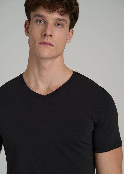The Essential Slim Fit V-Neck Tee for Tall Men in Black