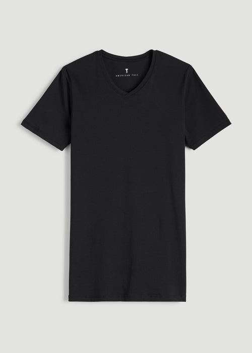 The Essential Slim Fit V-Neck Tee for Tall Men in Black