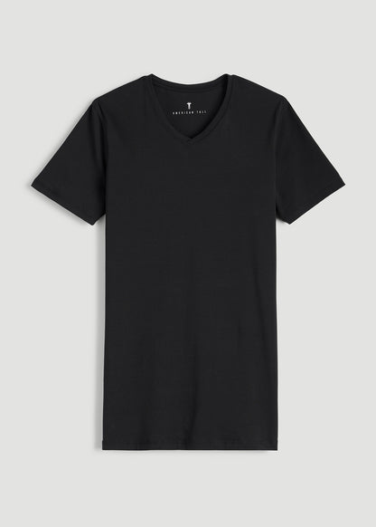 The Essential Slim Fit V-Neck Tee for Tall Men in Black