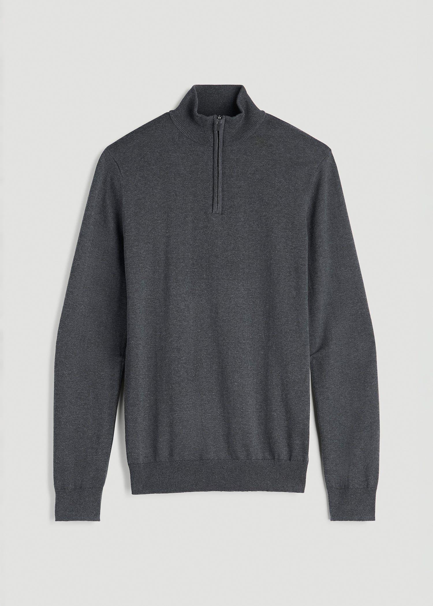 Everyday Quarter-Zip Sweater for Tall Men in Charcoal Mix