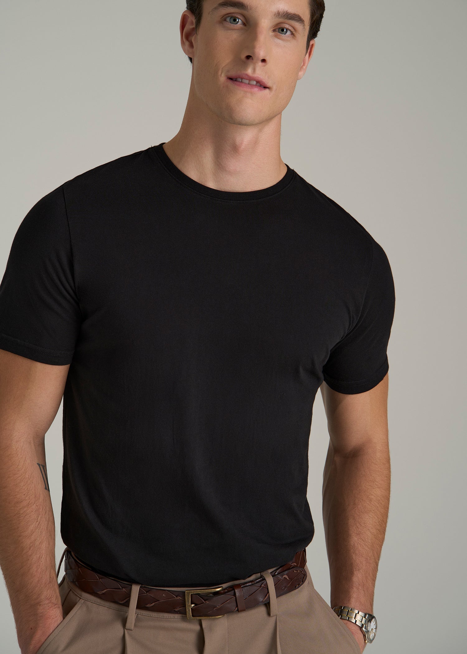 The Everyday Regular Fit Crewneck T-Shirt for Tall Men in Black