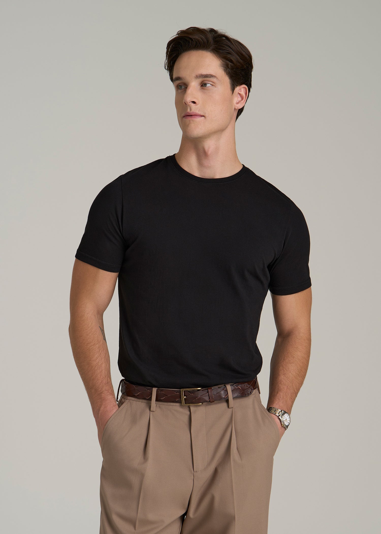 The Everyday Regular Fit Crewneck T-Shirt for Tall Men in Black