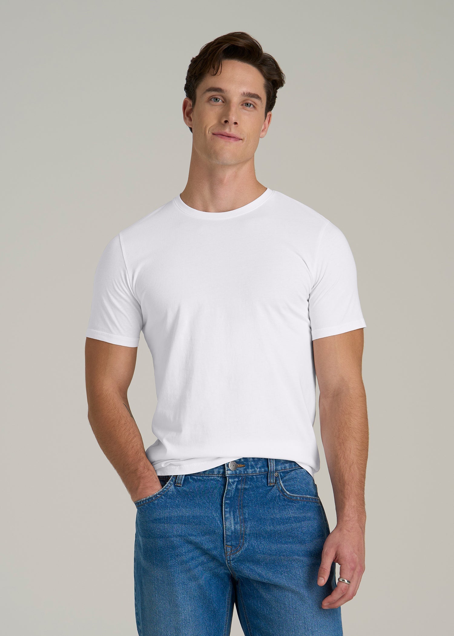 The Everyday Regular Fit Crewneck T-Shirt for Tall Men in White