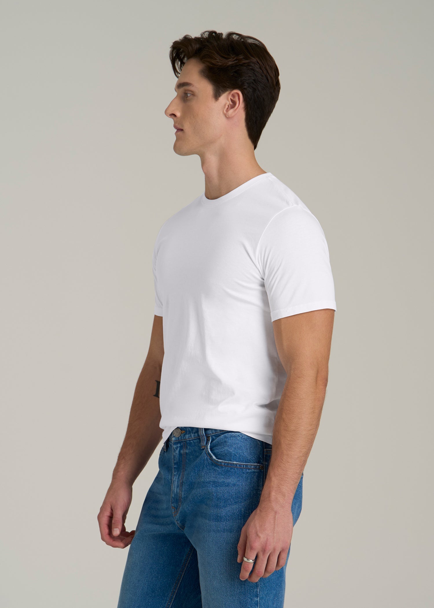 The Everyday Regular Fit Crewneck T-Shirt for Tall Men in White