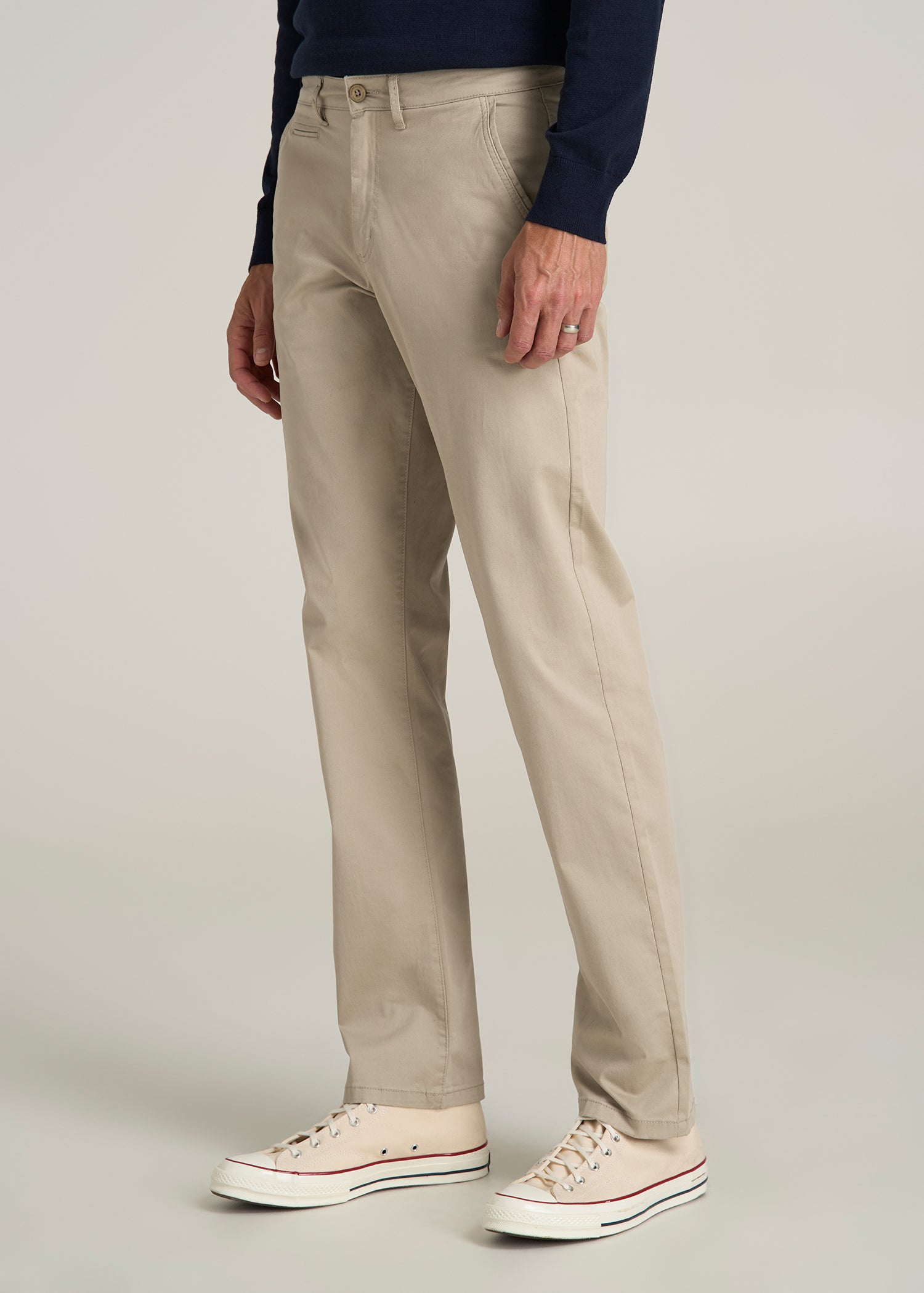 J1 STRAIGHT Leg Chinos for Tall Men in Desert Khaki
