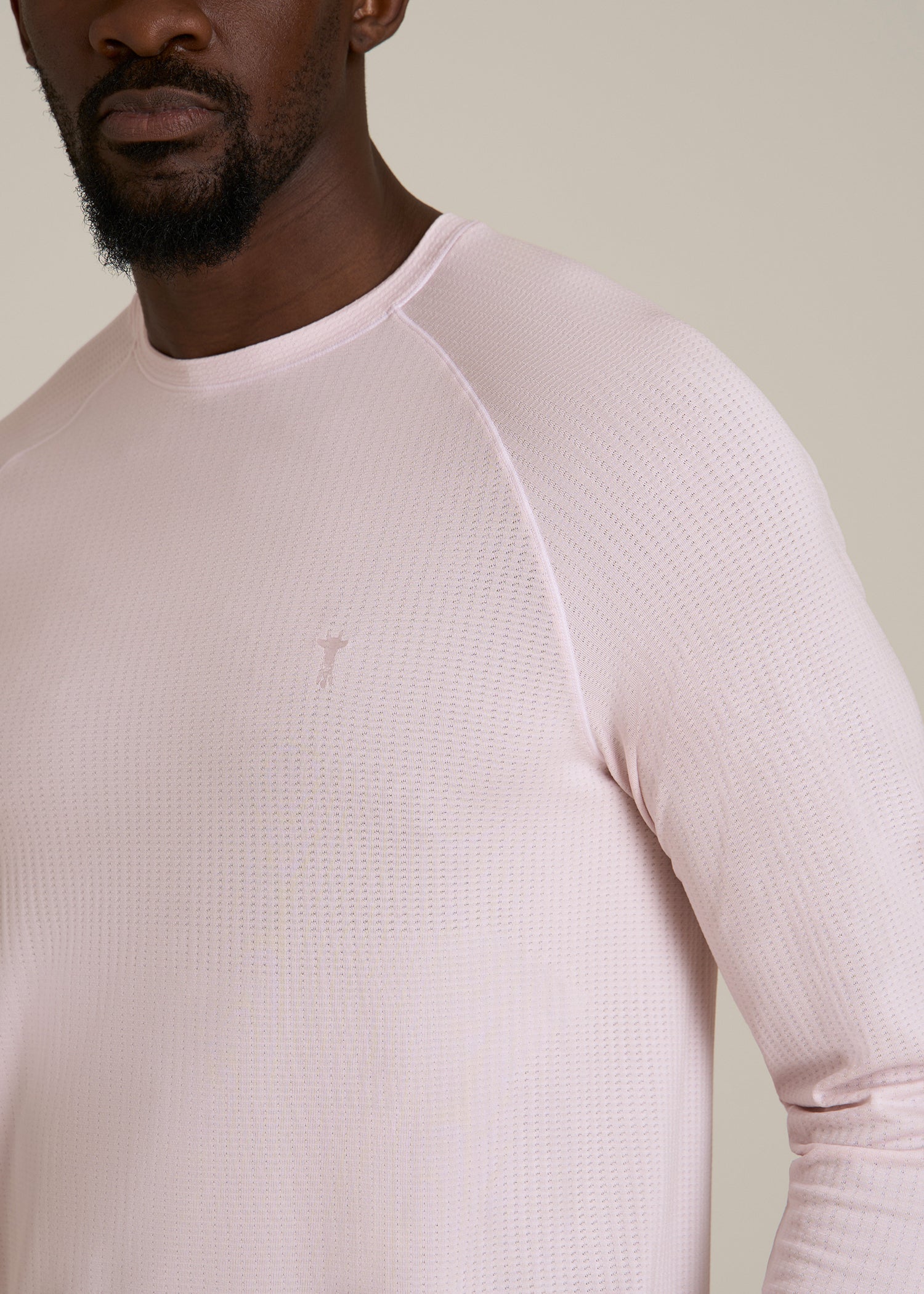 Long Sleeve Vented Performance Top for Tall Men in Grey Lilac