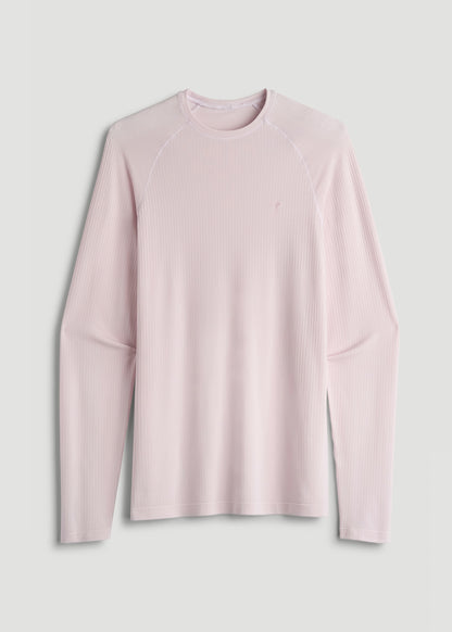 Long Sleeve Vented Performance Top for Tall Men in Grey Lilac