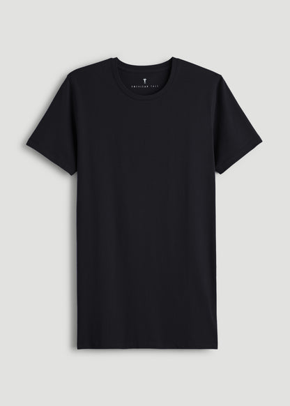 The Essential Modern Fit Crewneck Tee for Tall Men in Black