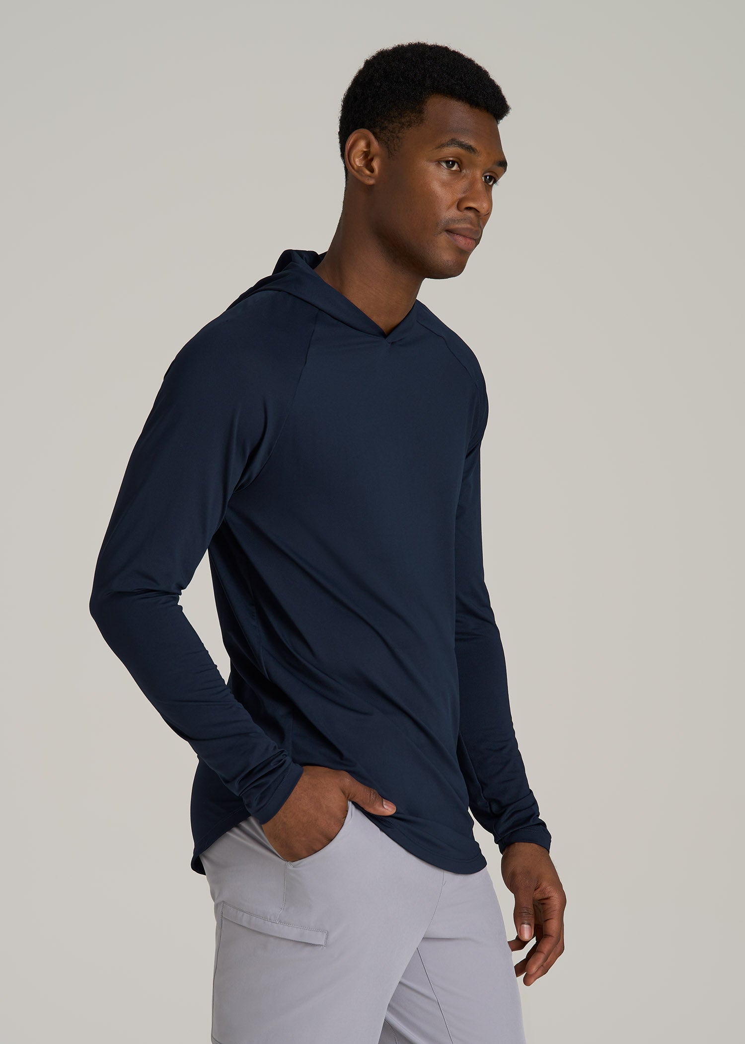 A.T. Performance Training Hoodie for Tall Men in Evening Blue