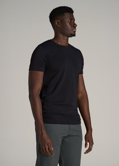 The Essential Modern Fit Crewneck Tee for Tall Men in Black