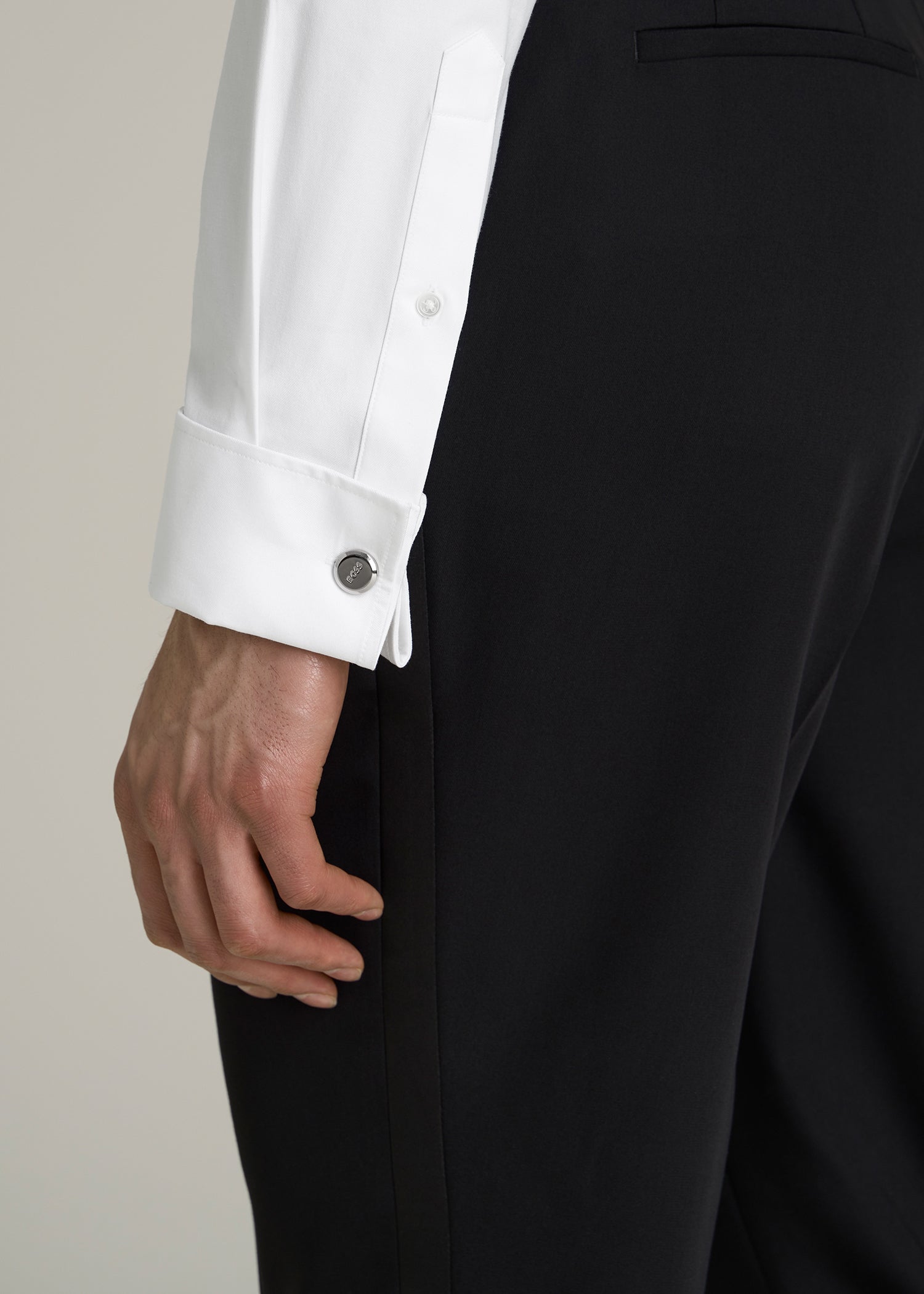 Tuxedo Shirt for Tall Men in White