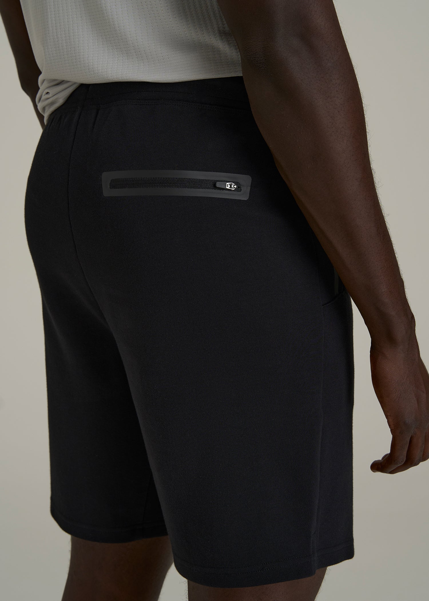 Tech Motion Fleece Shorts for Tall Men in Black