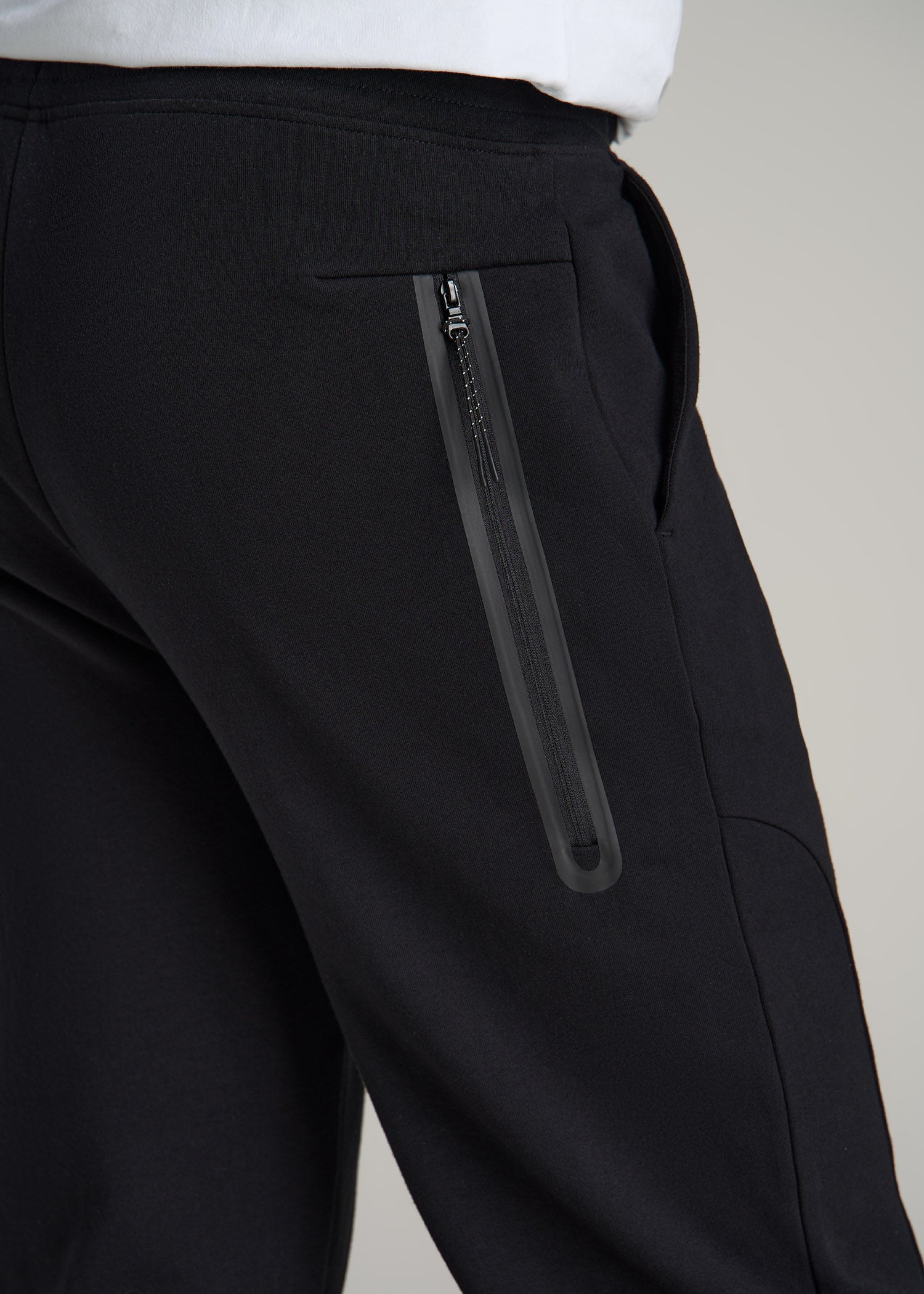 Tech Motion Fleece Joggers for Tall Men in Black