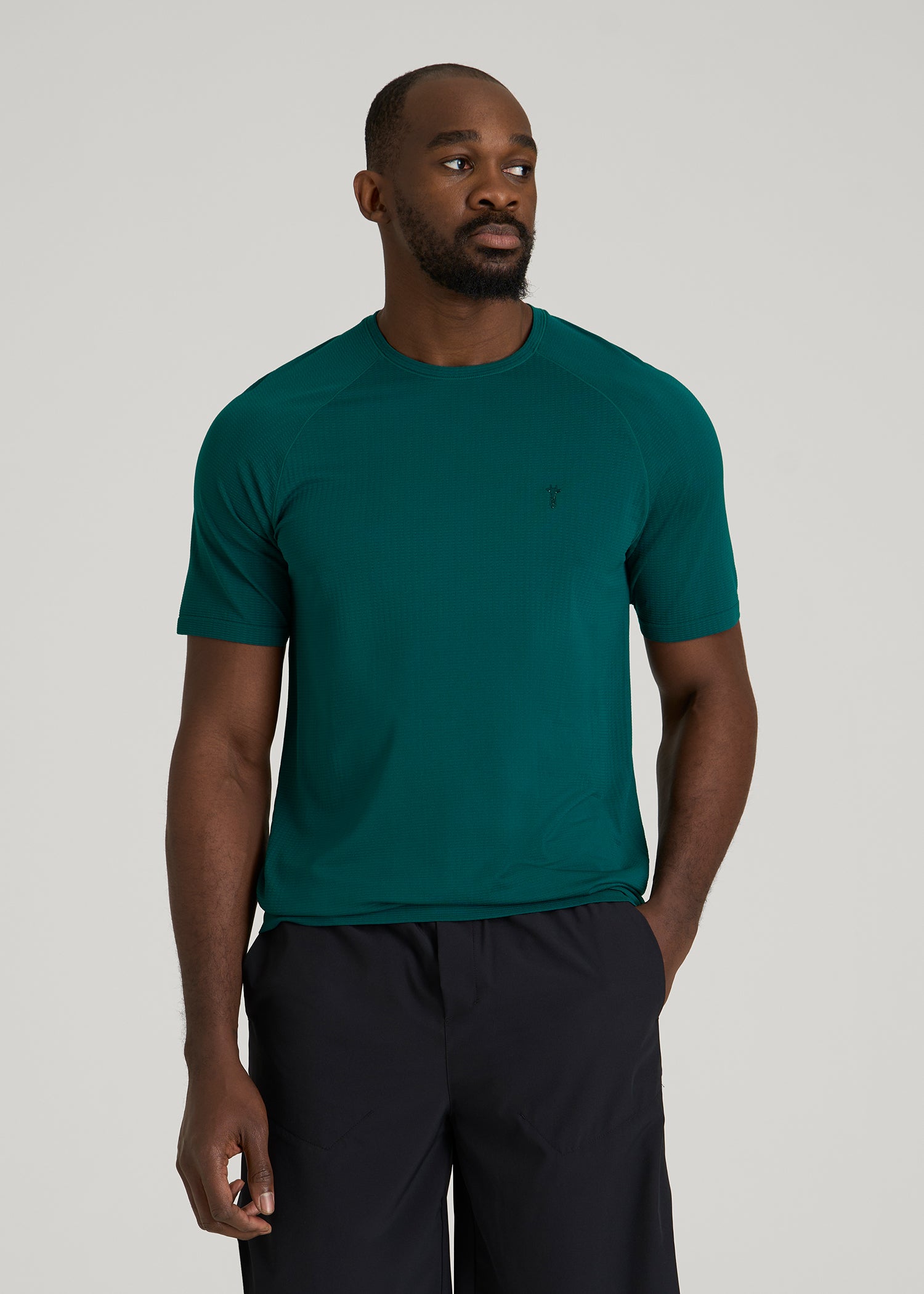 Vented Training Top for Tall Men in Deep Teal