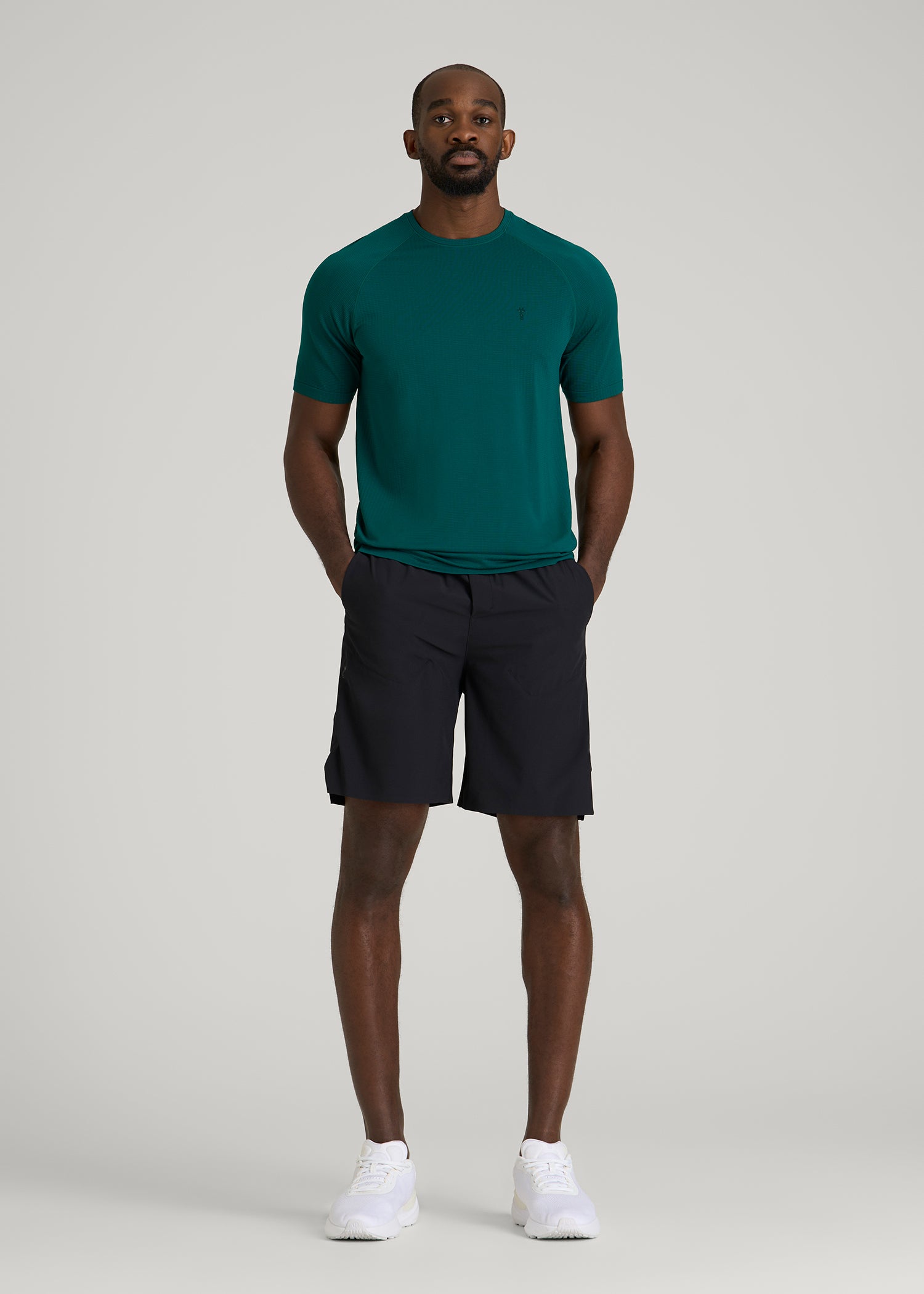 Vented Training Top for Tall Men in Deep Teal