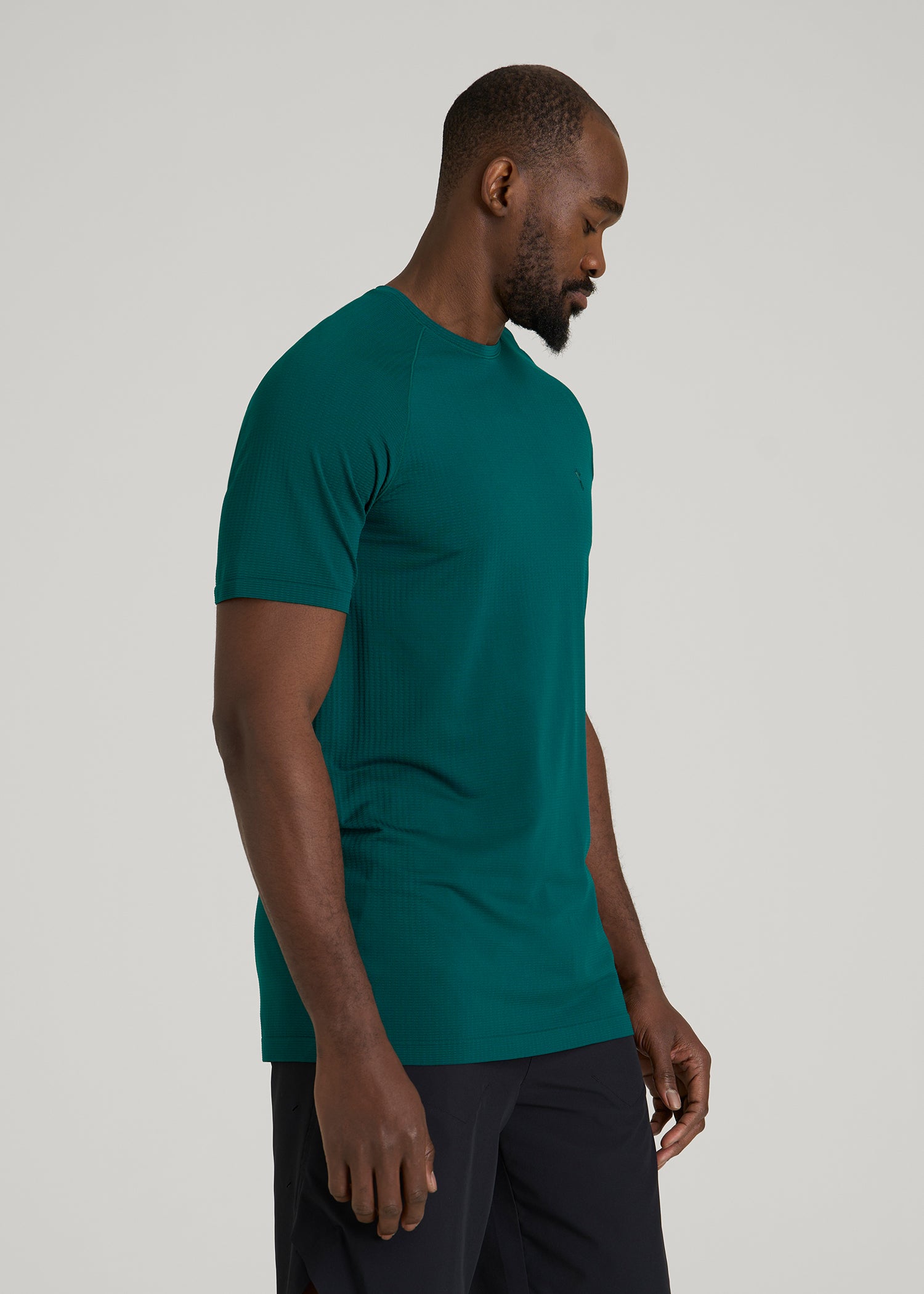 Vented Training Top for Tall Men in Deep Teal