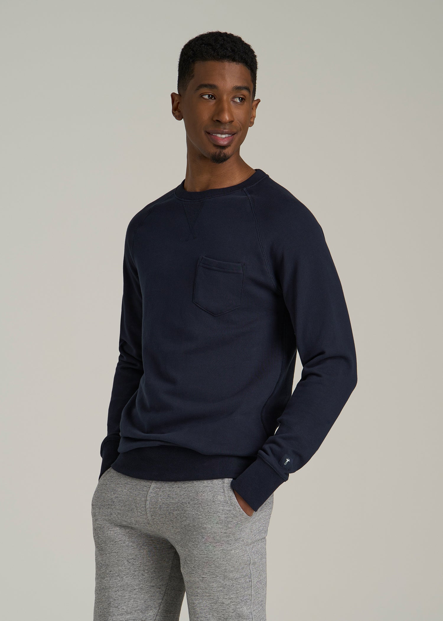 Wearever 2.0 French Terry Crewneck Sweatshirt for Tall Men in Evening Blue