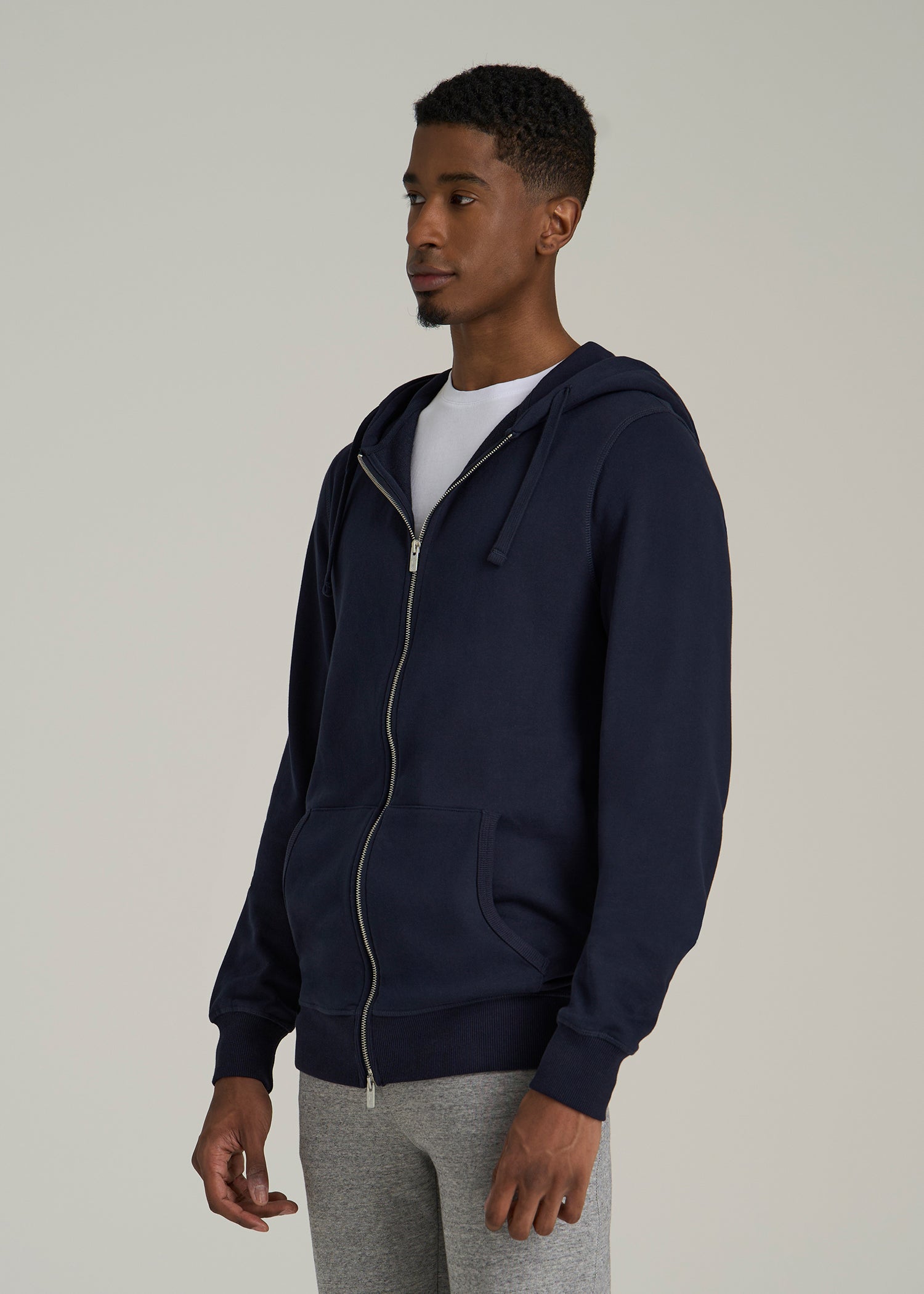 Wearever 2.0 French Terry Full-Zip Hoodie for Tall Men in Evening Blue