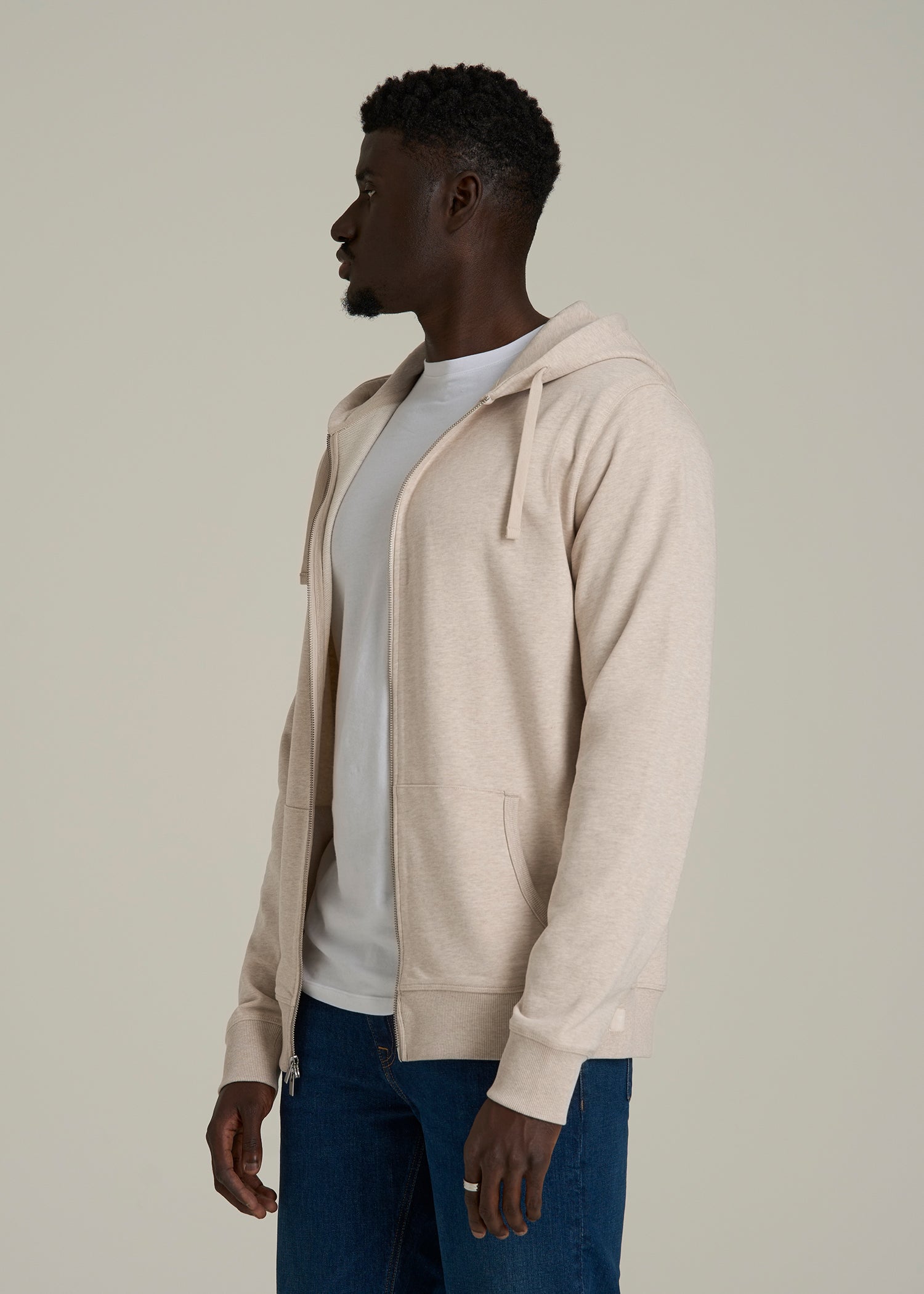 Wearever French Terry Full Zip Hoodie 2.0 in Oatmeal Mix