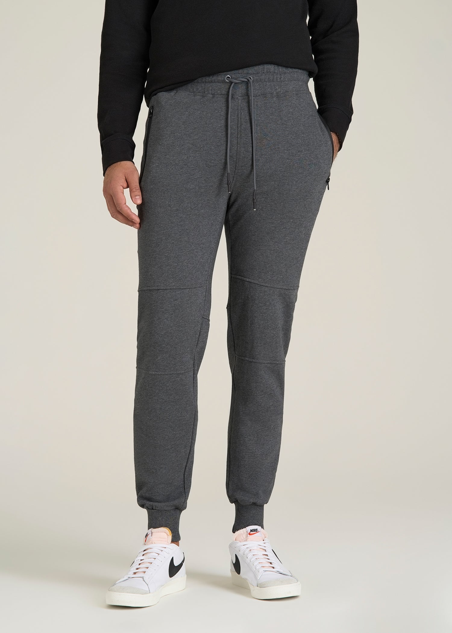 Wearever French Terry Joggers for Tall Men in Charcoal Mix