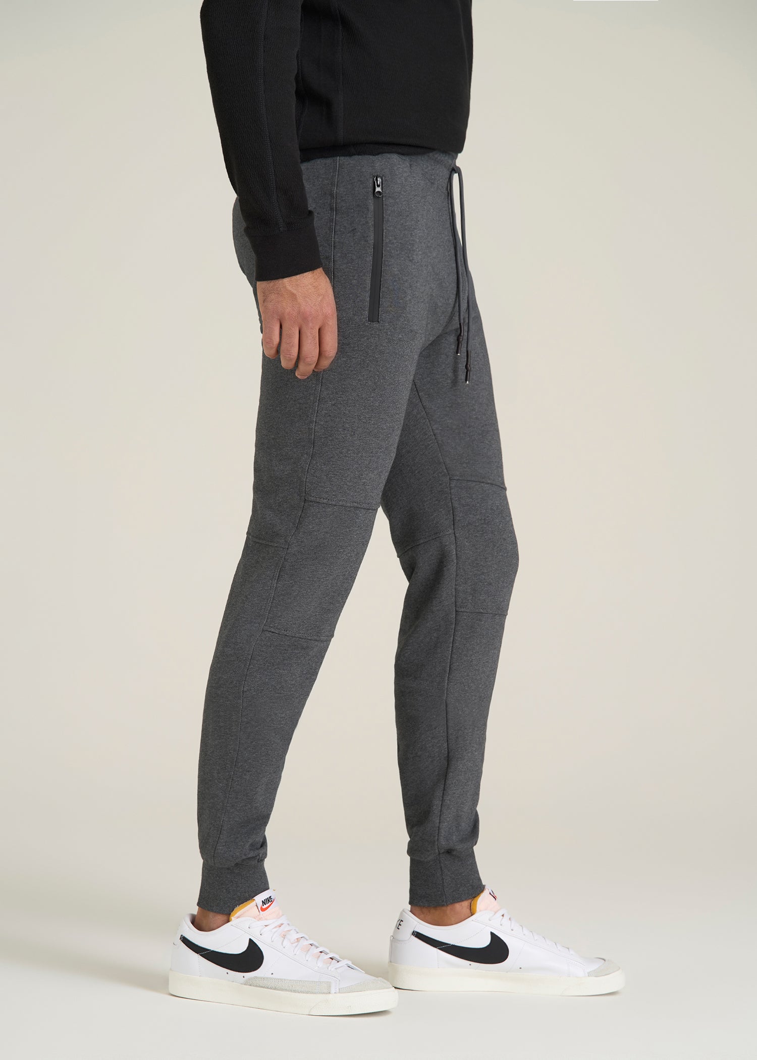 Wearever French Terry Joggers for Tall Men in Charcoal Mix