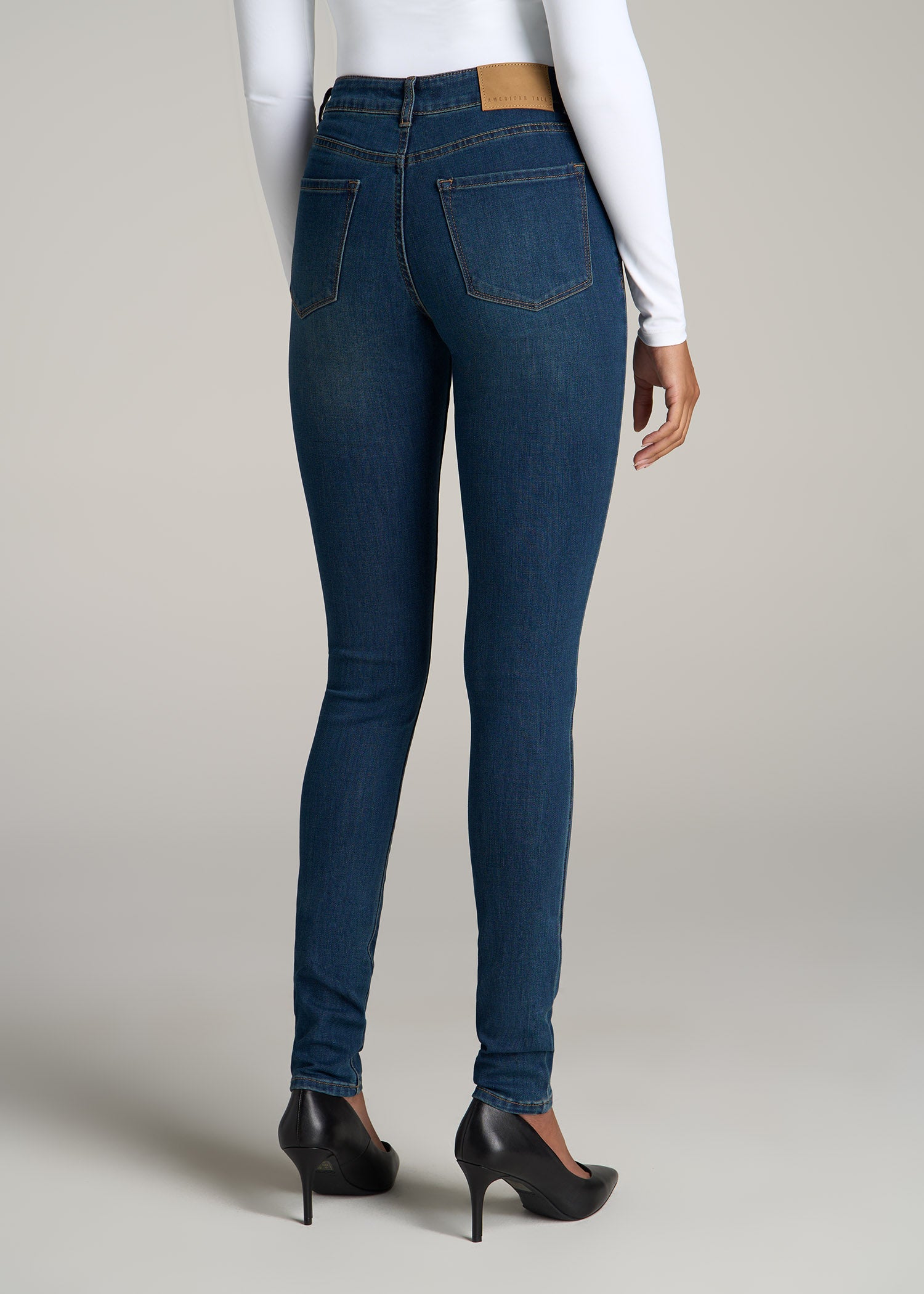 Sarah Mid-Rise Skinny Jeans for Tall Women in Blue