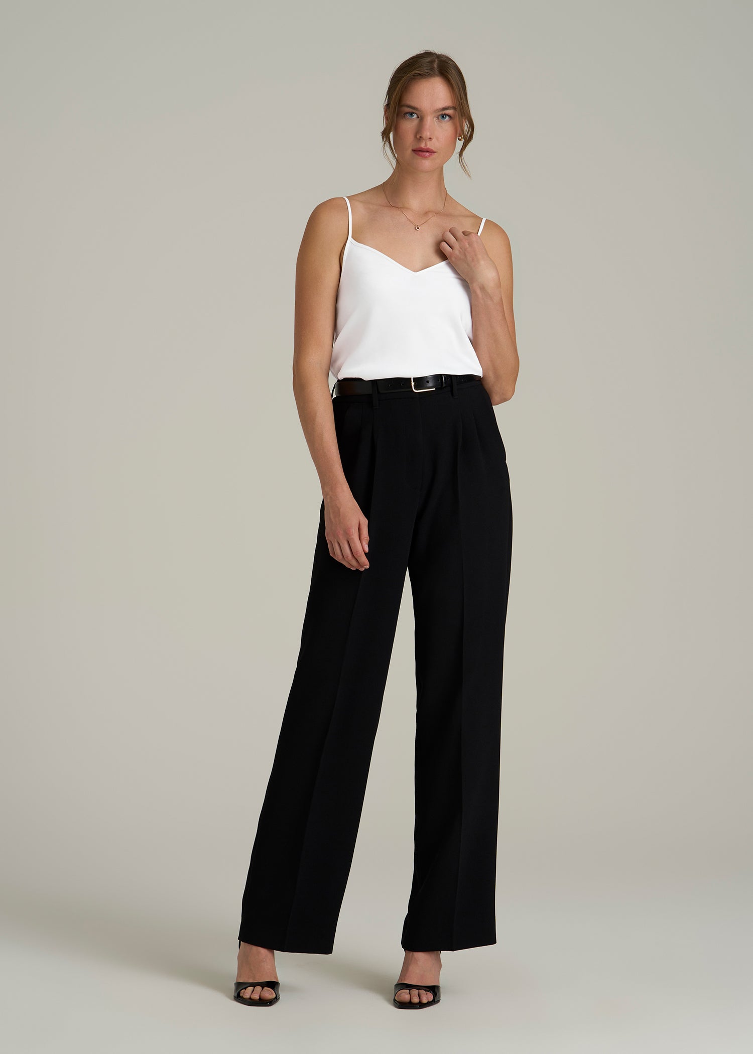 Satin Cami for Tall Women in White