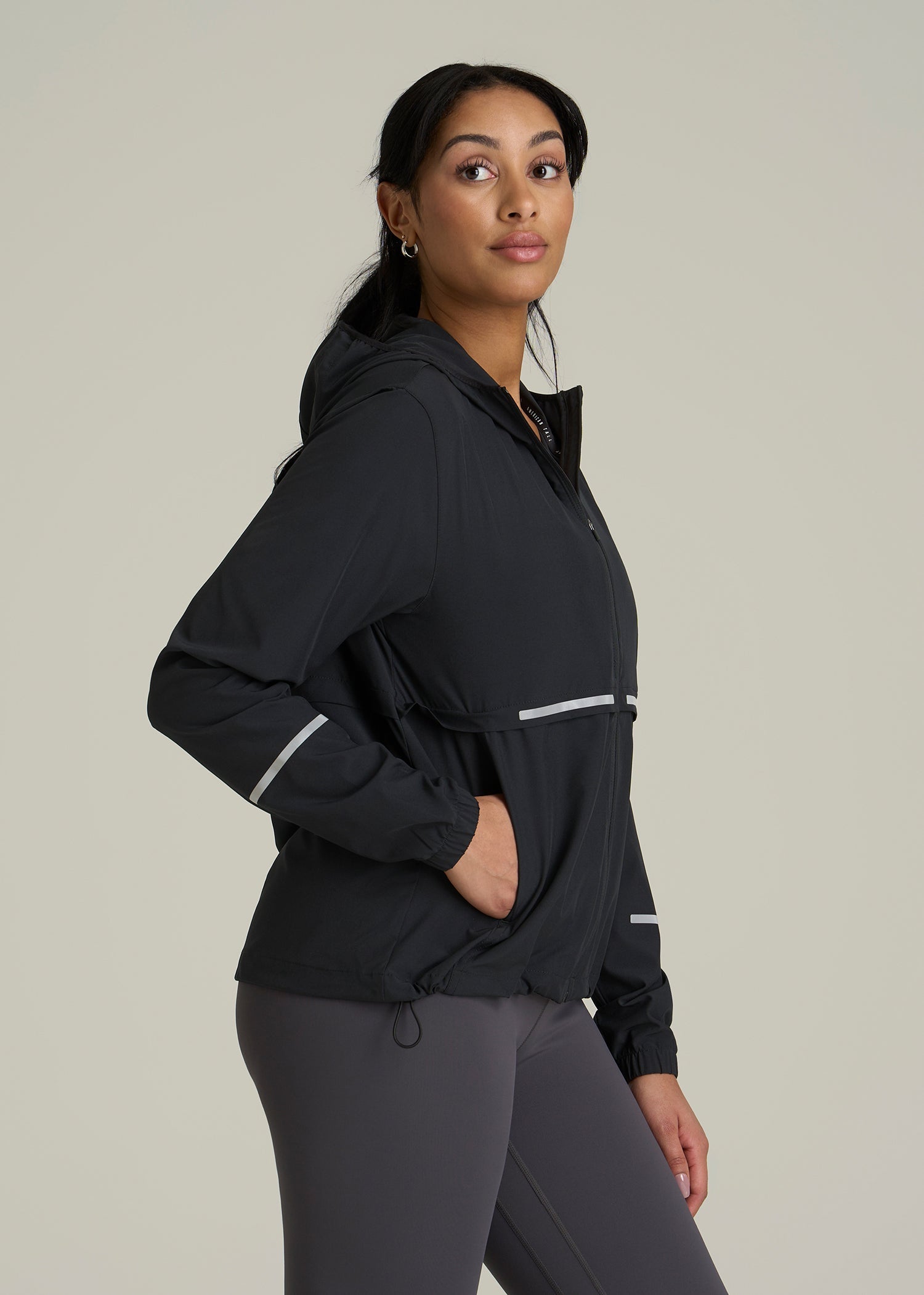 Featherweight Packable Jacket for Tall Women in Black