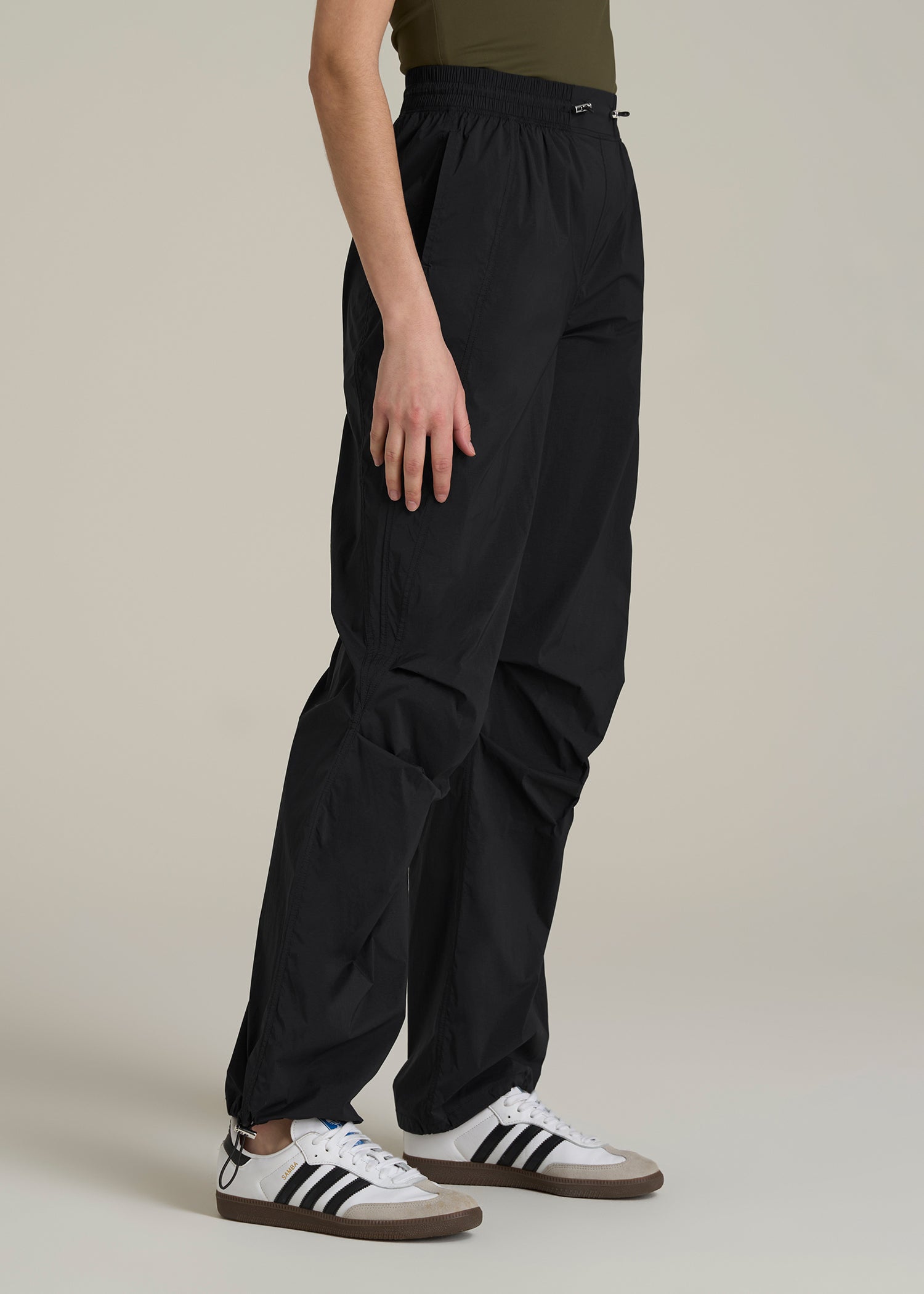Parachute Jogger for Tall Women in Black